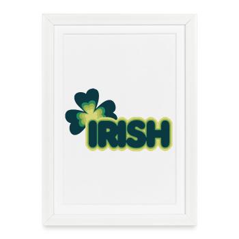 Retro Shamrock Glow - Framed poster (27 × 37 cm) - white - Front