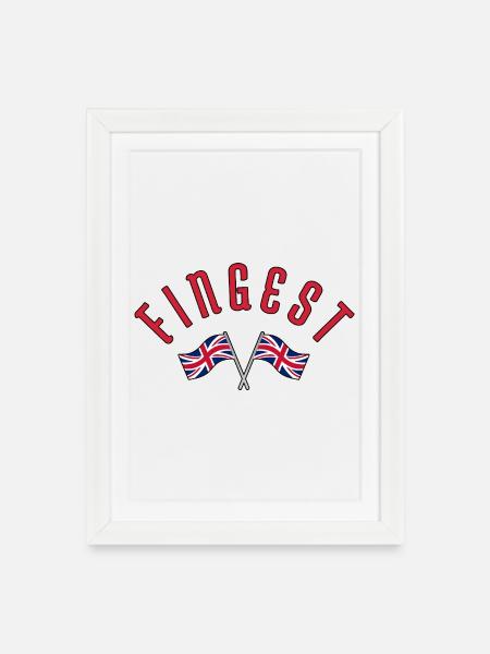 Fingest Crossed Union Jack Banners - Framed poster (27 × 37 cm) - white