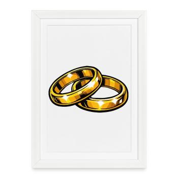 Golden Wedding Rings Eternity Symbol - Framed poster (27 × 37 cm) - white - Front