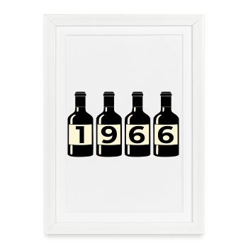 Year of Birth 1966 Wine - Framed poster (27 × 37 cm) - white - Front