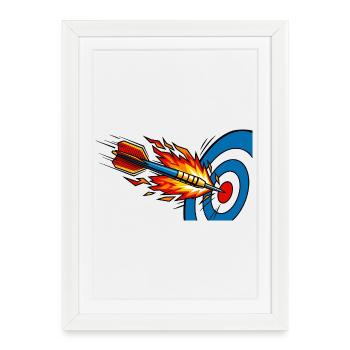 Fléchette Cible de Feu Cible - Affiche encadrée (27 × 37 cm) - blanc - Devant