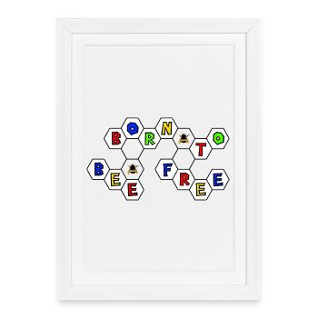 born_to_bee_free - Affiche encadrée (27 × 37 cm) - blanc - Devant