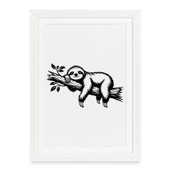 Sloth chilling - Framed poster (27 × 37 cm) - white - Front
