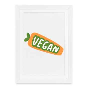 Vegan Shirt Plant Based Design Cute Veggie Aesthet - Framed poster (27 × 37 cm) - white - Front