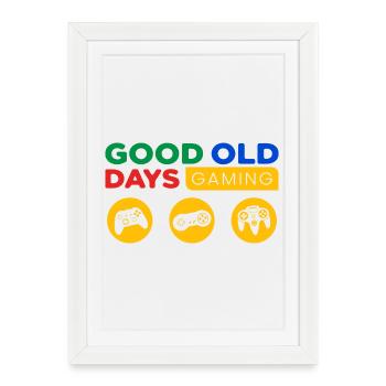 Gamer Design In Vintage Style Gaming For Many Year - Framed poster (27 × 37 cm) - white - Front