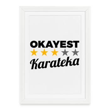 Karateka drôle - Affiche encadrée (27 × 37 cm) - blanc - Devant