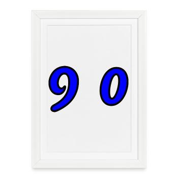 90. 90 ANS. 90e ANNIVERSAIRE. ANNIVERSAIRE 90 ANS. - Affiche encadrée (27 × 37 cm) - blanc - Devant