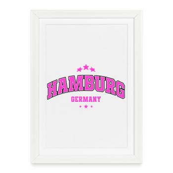 Chemise Hambourg pour femmes style universitaire rose - Affiche encadrée (27 × 37 cm) - blanc - Devant