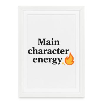 Énergie du personnage principal avec Flammes - Affiche encadrée (27 × 37 cm) - blanc - Devant