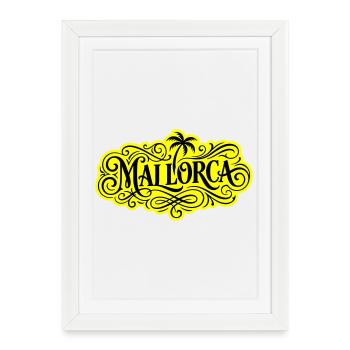 Mallorca Palmen - Gerahmtes Poster (27 × 37 cm) - Weiß - Vorne