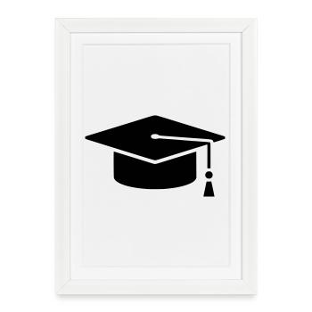 Graduation Cap Graduate Logo - Framed poster (27 × 37 cm) - white - Front