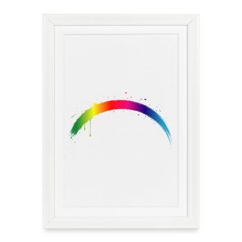 Rainbow Arc Gradient Splash Art - Framed poster (27 × 37 cm) - white - Front
