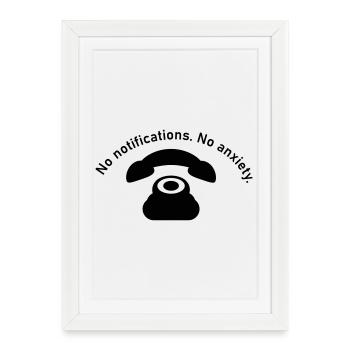 A vintage phone is less of a problem, no worries - Framed poster (27 × 37 cm) - white - Front