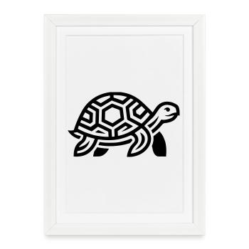 tortoise - Framed poster (27 × 37 cm) - white - Front