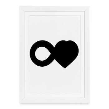 T-shirt Infini Amour - Infinity Love Heart - Framed poster (27 × 37 cm) - white - Front
