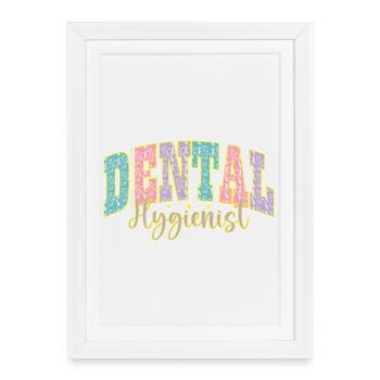 Hygiéniste dentaire Palette de couleurs Hygiéniste dentaire - Affiche encadrée (27 × 37 cm) - blanc - Devant