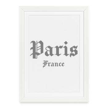 Paris France Gothique - Affiche encadrée (27 × 37 cm) - blanc - Devant