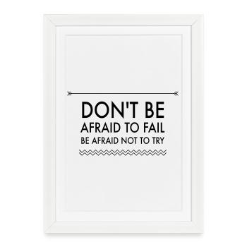 Citation Action contre Peur - Affiche encadrée (27 × 37 cm) - blanc - Devant