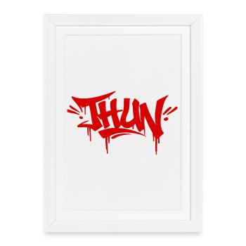 Thun Graffiti Tag rouge - Affiche encadrée (27 × 37 cm) - blanc - Devant
