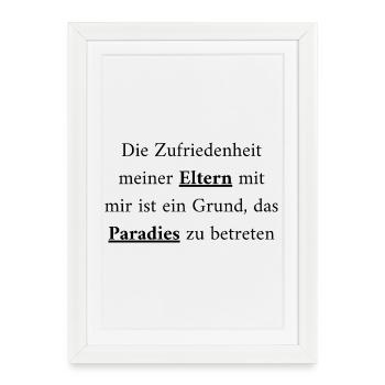 Parents & Paradise: A Path to Happiness - Framed poster (27 × 37 cm) - white - Front