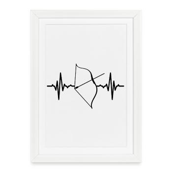 Ligne de cœur à proue composite - Affiche encadrée (27 × 37 cm) - blanc - Devant