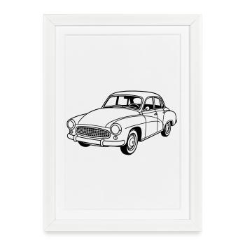 Wartburg 311 / 312 Coupé - Framed poster (27 × 37 cm) - white - Front