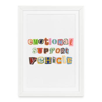 Véhicule de soutien émotionnel - Affiche encadrée (27 × 37 cm) - blanc - Devant