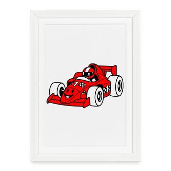 Enfant de la voiture de course - Affiche encadrée (27 × 37 cm) - blanc - Devant