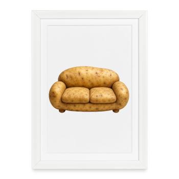 PATATE DE CANAPÉ - Affiche encadrée (27 × 37 cm) - blanc - Devant