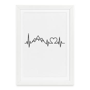Mountain Heartbeat Mountains - Framed poster (27 × 37 cm) - white - Front
