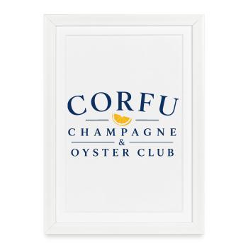 Corfu Champ*gne & Oyster Club Logo - Framed poster (27 × 37 cm) - white - Front