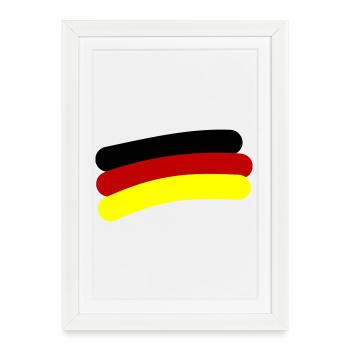 Ligne du drapeau allemand - Affiche encadrée (27 × 37 cm) - blanc - Devant