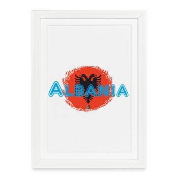 Albanie - Affiche encadrée (27 × 37 cm) - blanc - Devant