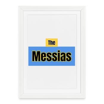 The Messiah Typography Blue - Framed poster (27 × 37 cm) - white - Front