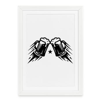 Bière grillant bière de blé - Affiche encadrée (27 × 37 cm) - blanc - Devant