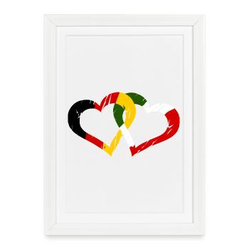 Italie Allemagne Amour - Affiche encadrée (27 × 37 cm) - blanc - Devant