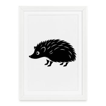 Hedgehog - Framed poster (27 × 37 cm) - white - Front
