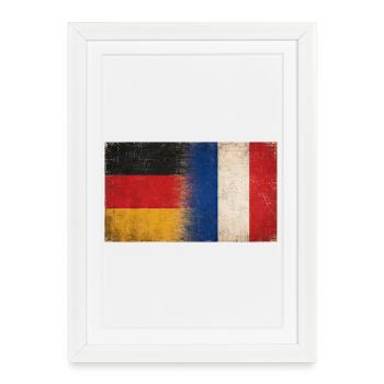Germany France Friendship Flag - Framed poster (27 × 37 cm) - white - Front