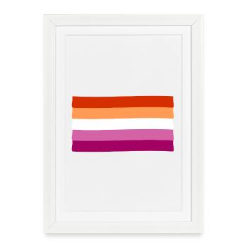 Drapeau de la Fierté Lesbienne - Affiche encadrée (27 × 37 cm) - blanc - Devant