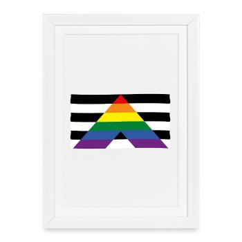 Drapeau allié droit : symbole de solidarité - Affiche encadrée (27 × 37 cm) - blanc - Devant