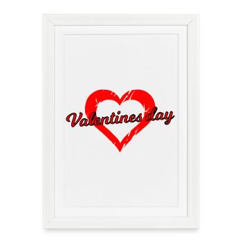 Valentine's Day Heart Font Design - Framed poster (27 × 37 cm) - white - Front