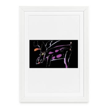 pourpre - Affiche encadrée (27 × 37 cm) - blanc - Devant