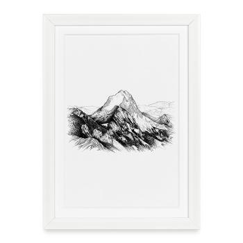 Lugau Silhouette | Cervin de Styrie | - Affiche encadrée (27 × 37 cm) - blanc - Devant