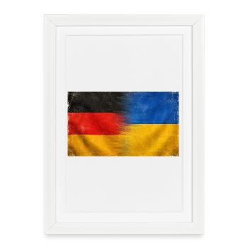 Fierté nationale Allemagne Origine en Ukraine - Affiche encadrée (27 × 37 cm) - blanc - Devant