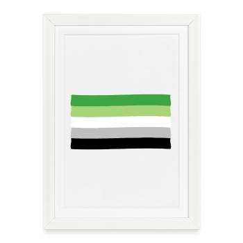 Drapeau de la fierté aromantique - Affiche encadrée (27 × 37 cm) - blanc - Devant