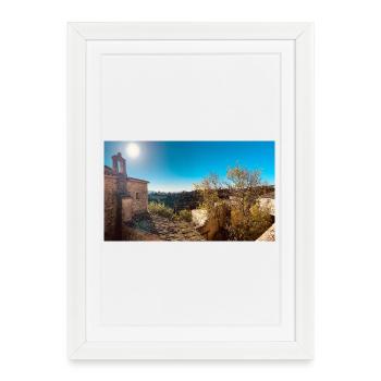 Sunny Tuscan Village with Rooftops - Framed poster (27 × 37 cm) - white - Front