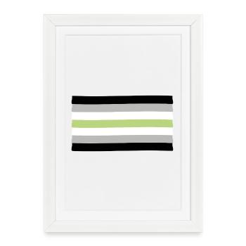 Drapeau de la fierté agenre - Affiche encadrée (27 × 37 cm) - blanc - Devant