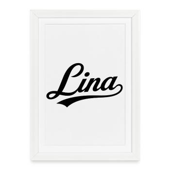 Lina Name Gift First Last Family - Framed poster (27 × 37 cm) - white - Front