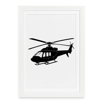 Helicopter - Framed poster (27 × 37 cm) - white - Front