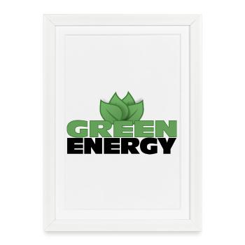 Green Energy - Sustainable Future - Framed poster (27 × 37 cm) - white - Front